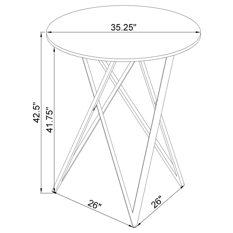 Bexter Round 35-inch Faux Marble Bistro Bar Table Chrome