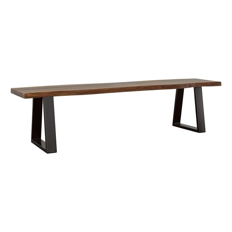 Ditman Live Edge Wood Dining Bench Grey Sheesham