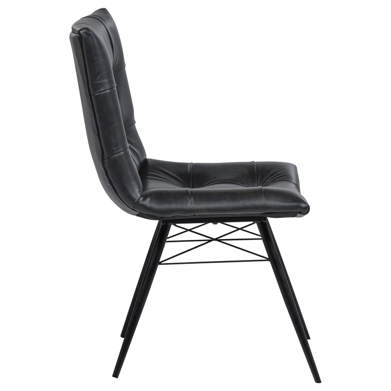 Coaster Aiken 19'' Faux Leather Upholstered Dining Side Chair in Charcoal