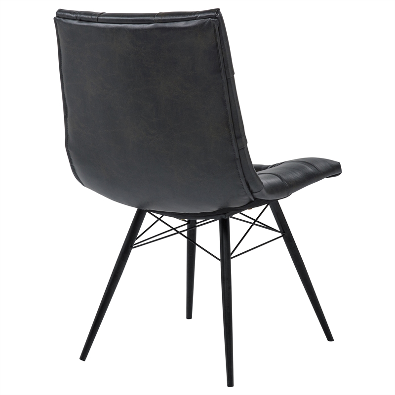 Coaster Aiken 19'' Faux Leather Upholstered Dining Side Chair in Charcoal