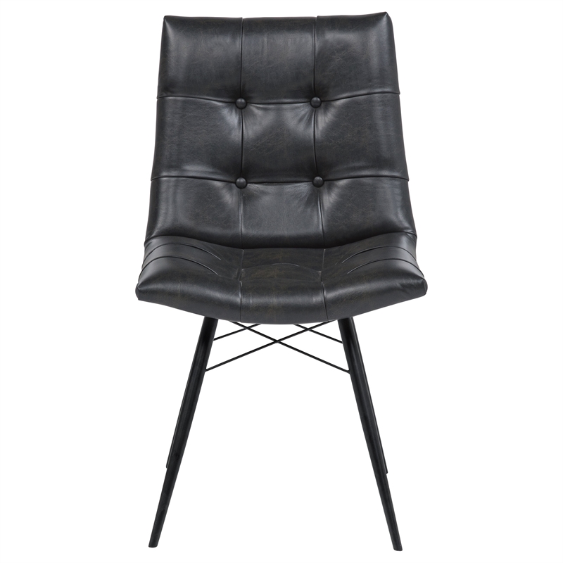 Coaster Aiken 19'' Faux Leather Upholstered Dining Side Chair in Charcoal