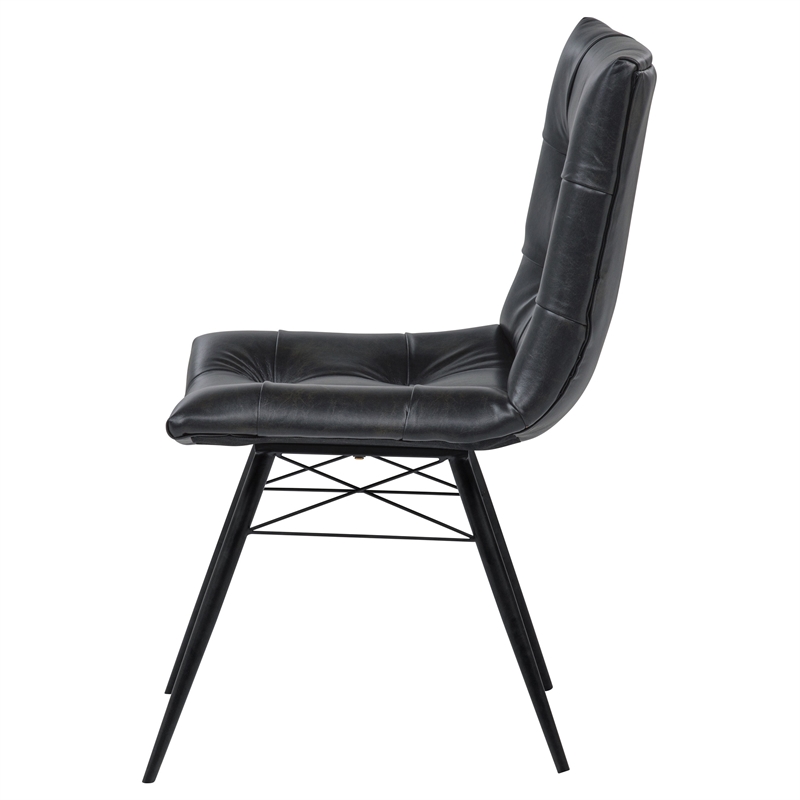 Coaster Aiken 19'' Faux Leather Upholstered Dining Side Chair in Charcoal
