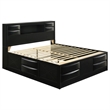 Coaster Briana Transitional Wood California King Storage Bookcase Bed in Black