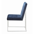 Cisco Velvet Upholstered Dining Side Chair Chrome