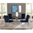 Cisco Velvet Upholstered Dining Side Chair Chrome
