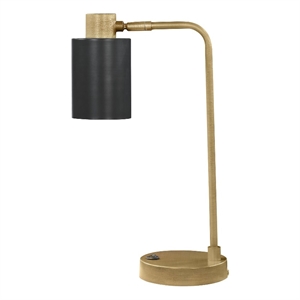 coaster cherise metal adjustable shade table lamp antique brass and matte black