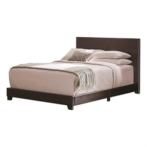 Dorian Faux Leather Upholstered Eastern King Panel Bed Brown