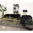Adri Rectangular Glass Top Coffee Table Matte Brass
