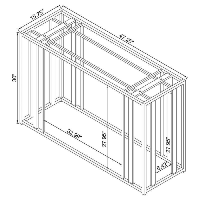 Adri Glass Top Entryway Console Table Matte Brass