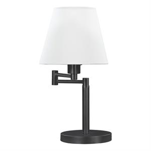 coaster colombe metal rotatable frame table lamp off white and matte black