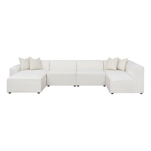 coaster freddie 6-piece fabric upholstered modular sectional pearl