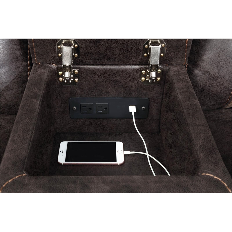 Greer Upholstered Motion Reclining Loveseat Brown