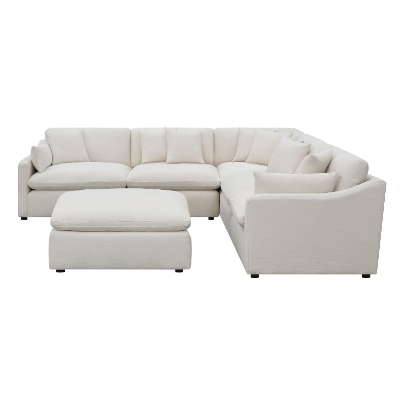 Hobson 6-piece Upholstered Modular Sectional Sofa Ivory