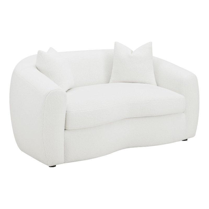 Isabella Faux Sheepskin Upholstered Loveseat Natural
