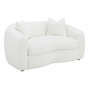 Isabella Faux Sheepskin Upholstered Loveseat Natural