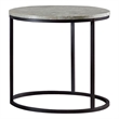 Lainey Round Faux Marble Side End Table Grey