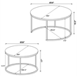 Lainey 2-piece Round Faux Marble Nesting Coffee Table Grey