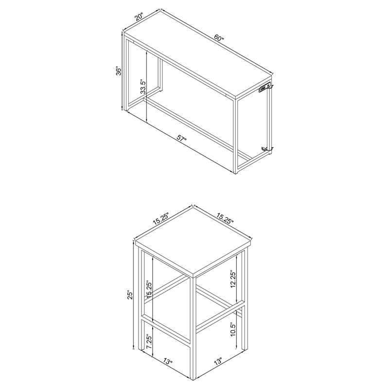 Cassidy 4-piece Counter Height Dining Table Set Dark Oak