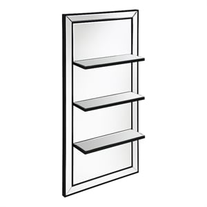 Oriel 24 x 47 Inch Rectangular 3-Shelf Wall Mirror Silver