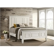 Sandy Beach Wood Queen Panel Bed Cream White