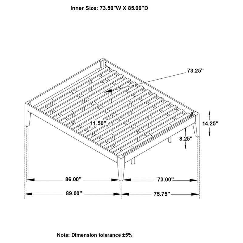 Hounslow California King Universal Platform Bed White