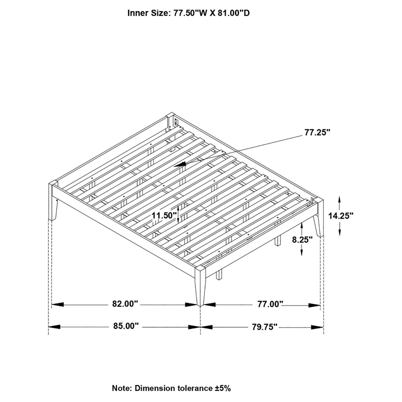 Hounslow Eastern King Universal Platform Bed Black