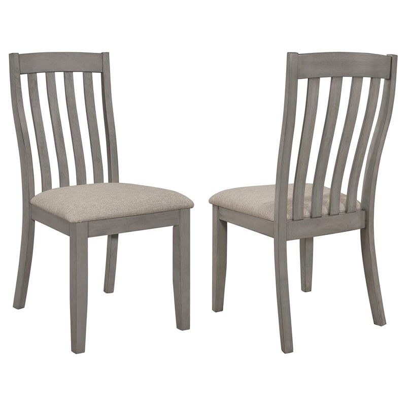 Coaster Nogales Linen-Like Upholstered Dining Side Chair in Coastal Gray