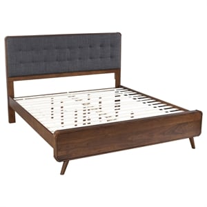 Robyn Wood Eastern King Platform Bed Dark Walnut