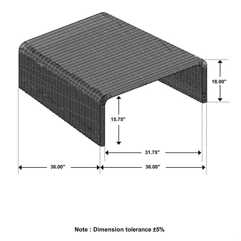 Cahya Square Woven Rattan Coffee Table Natural