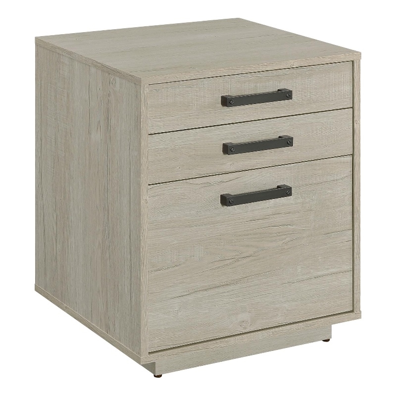 Loomis 3-drawer Home Office File Cabinet Whitewashed Grey