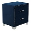 Melody Upholstered 2-drawer Nightstand Pacific Blue