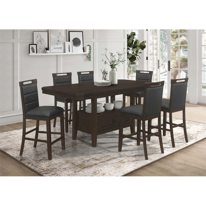 Coaster Prentiss Wood Counter Height Table with Butterfly Leaf in Cappuccino