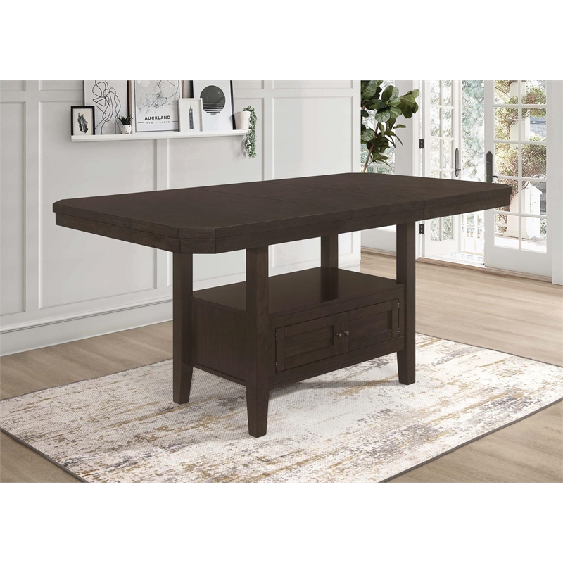 Coaster Prentiss Wood Counter Height Table with Butterfly Leaf in Cappuccino