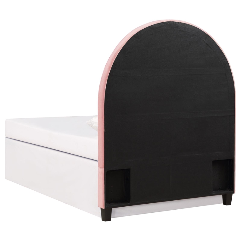 Coaster June Transitional Velvet Upholstered Arched Twin Headboard Blush