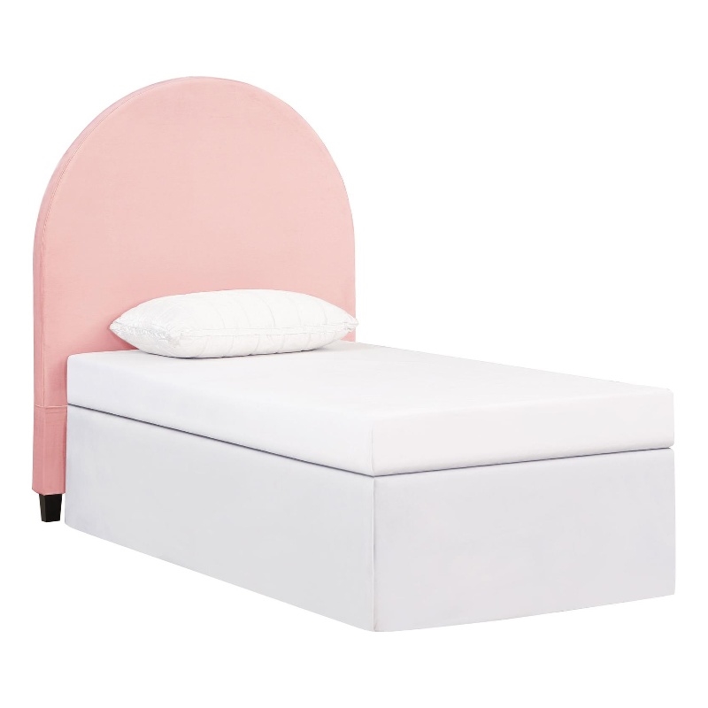 Coaster June Transitional Velvet Upholstered Arched Twin Headboard Blush