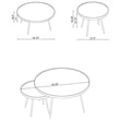 Kaelyn 2-piece Round Mirror Top Nesting Coffee Table Gold