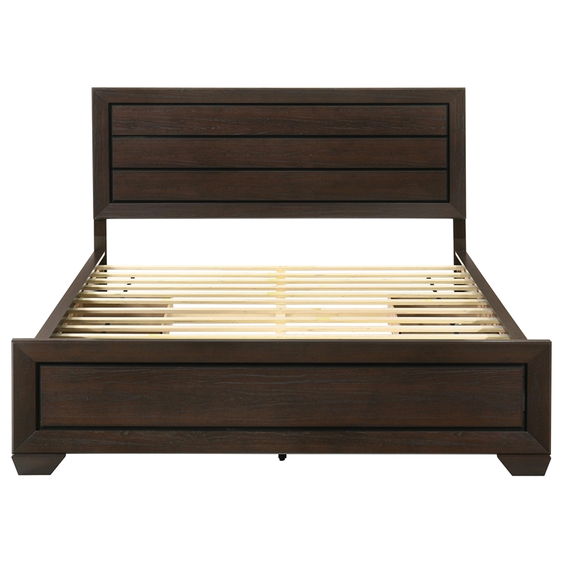Kauffman Wood California King Storage Panel Bed Dark Cocoa