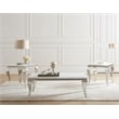 Carone Square Glass Top End Side Table White and Chrome