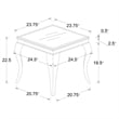 Carone Square Glass Top End Side Table White and Chrome