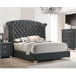 Melody Upholstered Eastern King Wingback Bed Grey