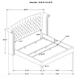 Melody Upholstered Eastern King Wingback Bed Grey