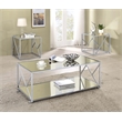 Coaster Provins 3-piece Metal Occasional Table Set Clear Mirror and Chrome