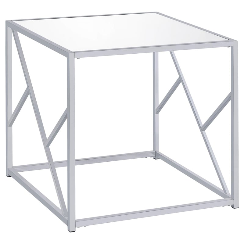 Coaster Provins 3-piece Metal Occasional Table Set Clear Mirror and Chrome