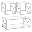 Coaster Provins 3-piece Metal Occasional Table Set Clear Mirror and Chrome