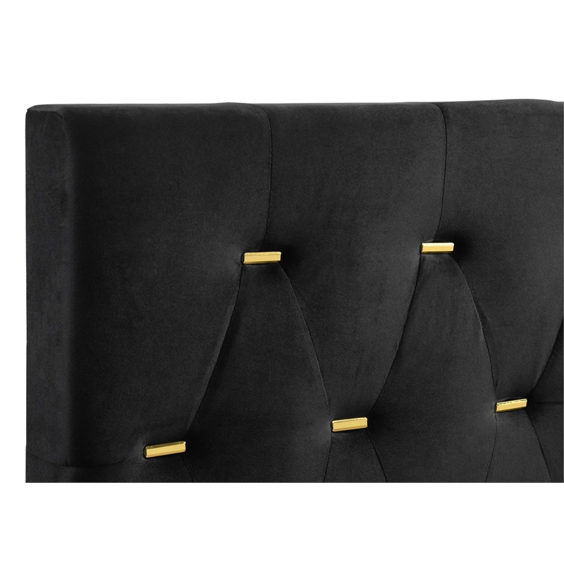 Kendall Upholstered California King Panel Bed Black
