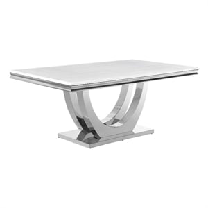 Kerwin Rectangular 71-inch Stone Top Dining Table White