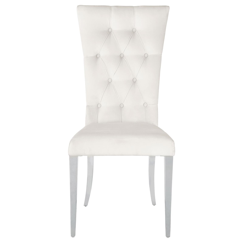 Kerwin Velvet Upholstered Dining Side Chair White
