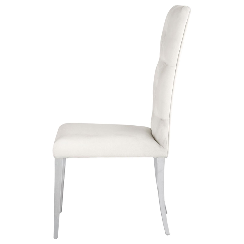 Kerwin Velvet Upholstered Dining Side Chair White