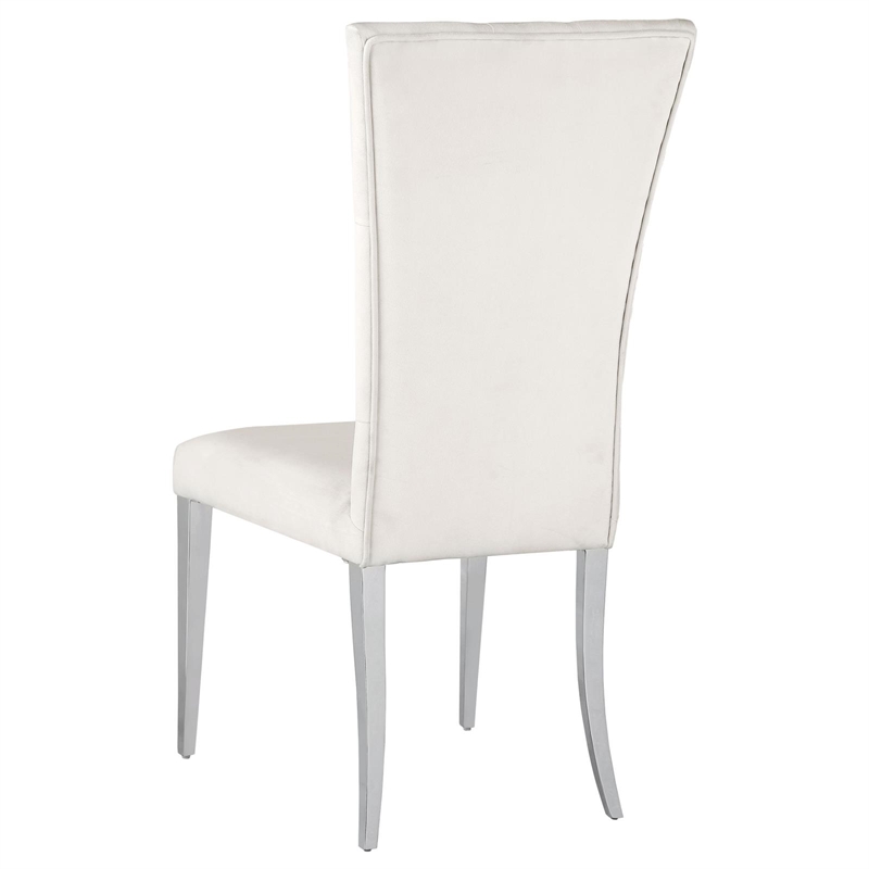 Kerwin Velvet Upholstered Dining Side Chair White
