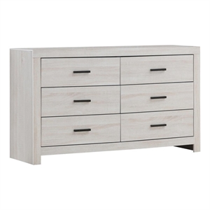 coaster brantford 6-drawer farmhouse wood dresser coastal white